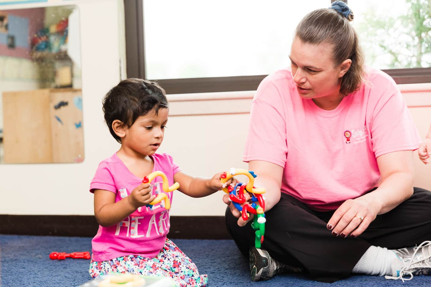 Child playing with blocks